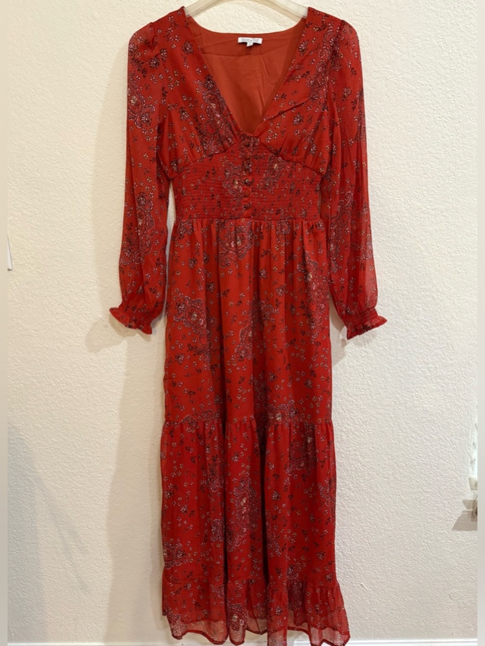 Patrons of Peace  Floral Maxi Dress with Smocked Waist